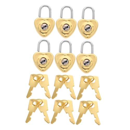 Sosoport 6 Sätze Mini Herz Vorhängeschloss mit Schlüssel Kleines Herzschloss für Notizbuch Schmuck Rucksack Vielseitig Einsetzbares Tragbares Liebesschloss in Gold Süßes Mini Schloss Sosoport 6 Sätze Mini Herz Vorhängeschloss mit Schlüssel Kleines Herzschloss für Notizbuch Schmuck Rucksack Vielseitig Einsetzbares Tragbares Liebesschloss in Gold Süßes Mini Schloss von Sosoport