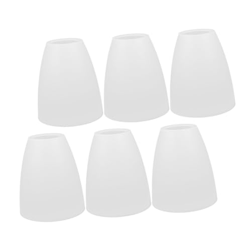 Sosoport 6 Stück Kleine Kunststoff Lampenschirme Ersatz für Tischlampen Flacher Kopf Weiß Mittelloch Lichtabdeckung für Schlafzimmer Wohnzimmer Einfache Montage DIY Beleuchtung von Sosoport