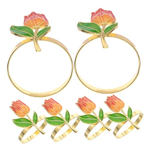 Sosoport 6 Stück Metallische Serviettenschnallen Dekor Schöne Serviettenhalter Eleganter Serviettenhalter Serviettenringhalter Hochzeitsserviettenschnallen Valentinstags von Sosoport