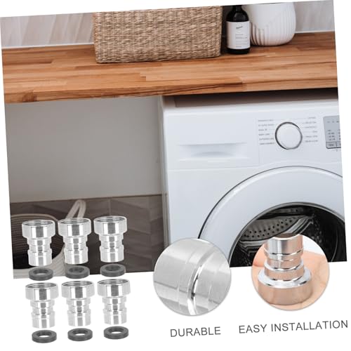 Sosoport 6 Stück Teiliges Edelstahl Wasserhahn Adapter Robuster Küchenarmatur Anschluss für Waschmaschine Gartenschlauch und Spüle Langlebiger Metallanschluss mit Polierter Oberfläche für Sosoport 6 Stück Teiliges Edelstahl Wasserhahn Adapter Robuster Küchenarmatur Anschluss für Waschmaschine Gartenschlauch und Spüle Langlebiger Metallanschluss mit Polierter Oberfläche für von Sosoport