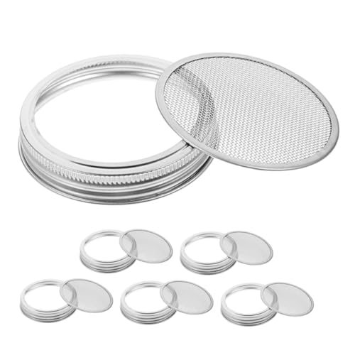 Sosoport 6 Stück Teiliges Sprouting Deckel Feinmaschiges Sieb für Einmachgläser Effiziente Wasserableitung Luftzirkulierend für Sprossengläser und Keimgläser von Sosoport