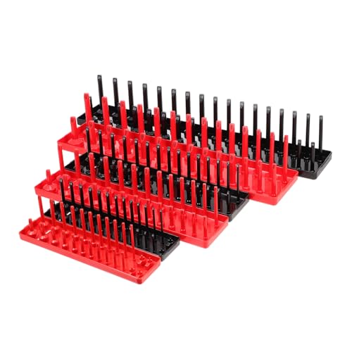 Sosoport 6 Stück Teiliges Steckschlüssel Organizer Set Socket Halter mit Stabilem Sockel für Werkstatt und Garage zur Übersichtlichen Aufbewahrung von Sosoport
