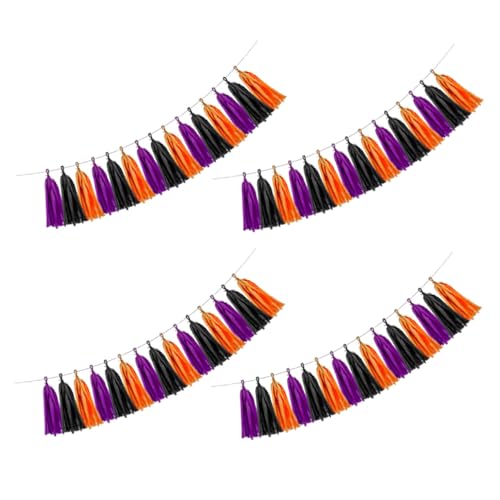 Sosoport 60 Stück Teiliges Halloween Party Papier Tassel Girlande Banner Schwarz Orange Weiß Langlebige Papierdeko Vielseitig für Hochzeiten Geburtstage Shower Einfache Montage von Sosoport