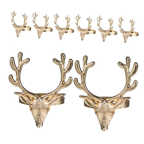 Sosoport 8 Stück Goldene Weihnachts-serviettenringe Hirschkopf aus Robustem Metall Kompakte Napkin Holder für Festliche Tischdekoration bei Dinner Party Hochzeit und Weihnachtsfeiern Sosoport 8 Stück Goldene Weihnachts-serviettenringe Hirschkopf aus Robustem Metall Kompakte Napkin Holder für Festliche Tischdekoration bei Dinner Party Hochzeit und Weihnachtsfeiern von Sosoport