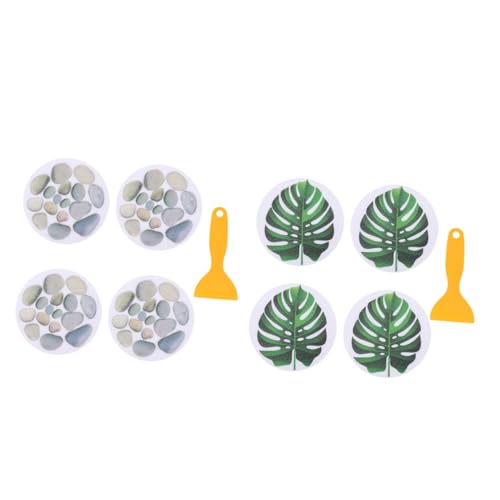 Sosoport 8 Stück Teiliges Anti rutsch Badewannen und Duschen Selbstklebende rutschfeste Sticker mit Farbigen Steinmotiven Inklusive Schabern Sicherer Badschutz von Sosoport