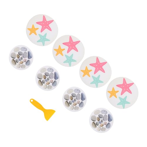 Sosoport 8 Stück Teiliges Anti rutsch Badezimmer Aufkleber aus Wasserdichtem Peva Selbstklebende rutschfeste Bodensticker mit Meerestiere und Steinmotiven Geeignet für Glatte Fliesen von Sosoport