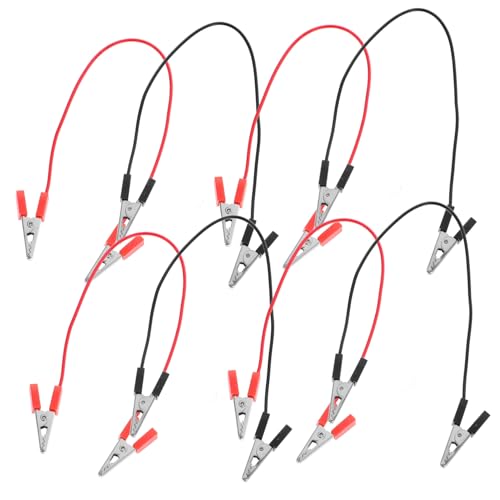 Sosoport 8 Stück Teiliges Isolierte Kupferkabel mit Doppelseitigen Krokodilklemmen Flexible Stromkabel für Elektrische Schaltkreise Experimentierleitungen für Unterricht und DIY von Sosoport