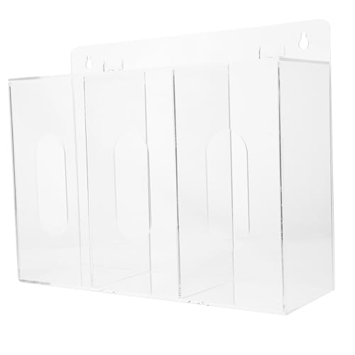 Sosoport Acryl Handschuhspender Wandhalterung Fächer Transparent Aufbewahrungsbox Einweghandschuhe Masken Organizer Platzsparend Für Labor Praxis von Sosoport