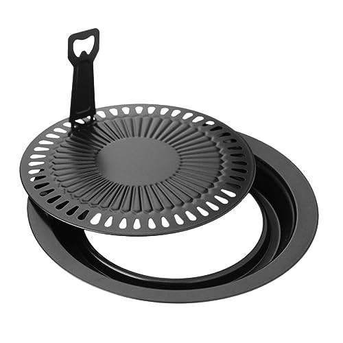 Sosoport Antihaftbeschichtete Grillpfanne Bbq Grillplatte für Elektro Kartuschenherde Outdoor Barbecue Zubehör mit Glatter und Strukturierter Oberfläche Leicht zu Reinigen Vielseitig von Sosoport