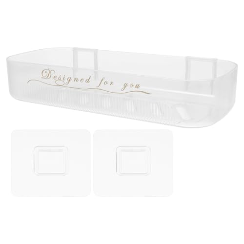 Sosoport Badezimmer Wandregal Stanzfreier Aufbewahrungsständer Selbstklebendes Lagerregal für Platzsparende Badorganisation Transparentes Design für Optimale Nutzung von Sosoport