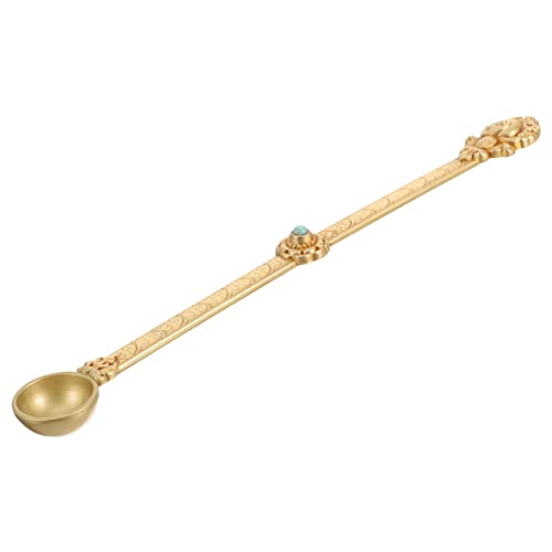 Sosoport Brass Buddha Löffel für Ghee und Heilige Zeremonien Gestalteter Tibetischer Löffel aus Reinem Messing Antiker Ethnischer Stil als für Dekoration Multifunktional für Opfergaben und Sosoport Brass Buddha Löffel für Ghee und Heilige Zeremonien Gestalteter Tibetischer Löffel aus Reinem Messing Antiker Ethnischer Stil als für Dekoration Multifunktional für Opfergaben und von Sosoport