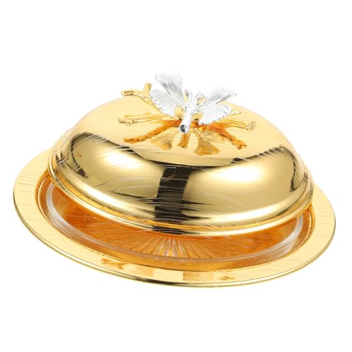 Sosoport Butterdose mit Deckel Eleganter Europäischer Butterbehälter Mehrzweck Fruchtteller und Dessertplatte Kompakt und Frischhaltend für Küche Party und Restaurant von Sosoport