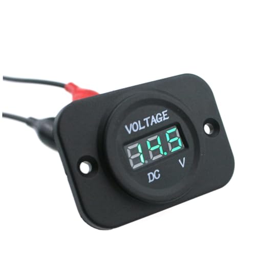 Sosoport Digitales Auto Voltmeter Dc Spannungsanzeige mit Grünem Display Motorrad Batterie Spannungsmesser Schutz vor Verpolung und Überspannung Robustes Flammfestes Gehäuse von Sosoport