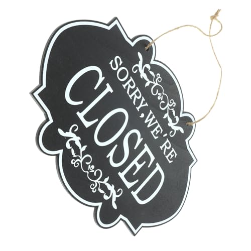 Sosoport Doppelseitiges Holz Türschild Geschäftsschild Open Closed mit Lanyard zum Hängen Robustes Dekoratives für Innen und Außenbereich Vintage Stil Wetterfest Sichtbar von Sosoport