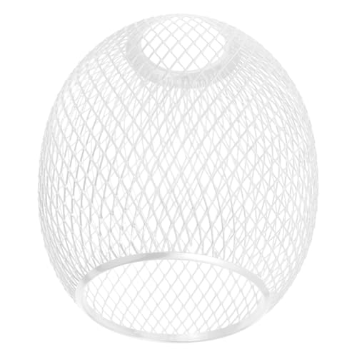 Sosoport Draht Lampenschirm Trommelform Weiß Hohlraum design Robuster Langlebiger Lampenschirm für Wohnzimmer Schlafzimmer Hotel und Tischleuchten von Sosoport