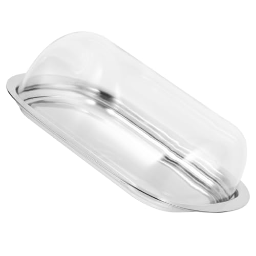 Sosoport Edelstahl Butterdose mit Transparentem Kunststoffdeckel Langlebige Butterdose für Zuhause Wiederverwendbar Geruchsneutraler Frischhaltebehälter Geeignet für Wiederverwendbar von Sosoport