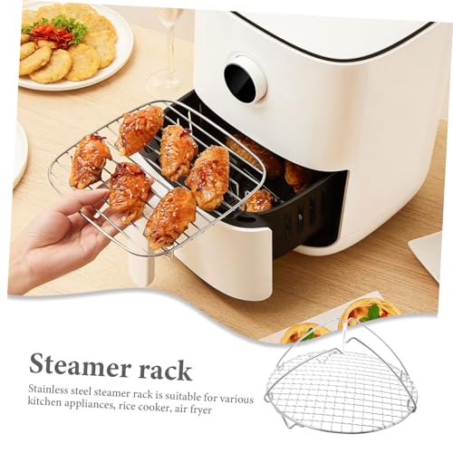 Sosoport Edelstahl Dampfgarer Einsatz mit Ergonomischen Griffen Vielseitiges Rund Dämpfgestell für Airfryer und Reiskocher Rostfrei Langlebig Platzsparend für Gemüse und Schonendes Garen von Sosoport