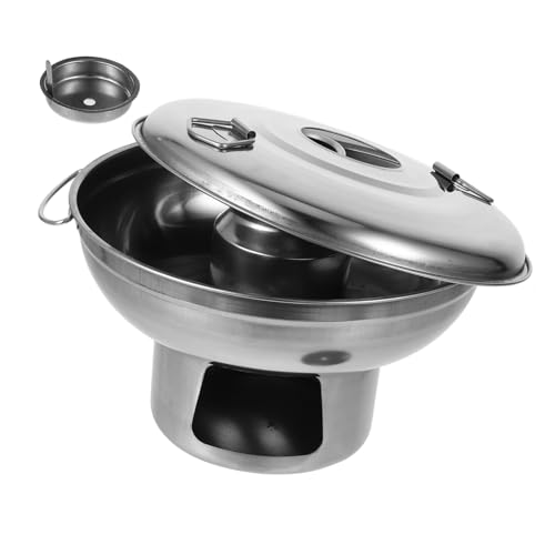 Sosoport Edelstahl Hot Pot Kompakt Tragbar mit Doppelgriffen Stabiles Design Vielseitig für Fondue Meeresfrüchte Schmoren für Outdoor Haushalt Camping von Sosoport