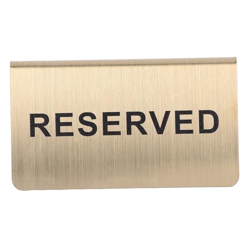 Sosoport Edelstahl Reserved Tischschild Stabiles Stapelbares Reserviert Schild für Hochzeit Party Gastronomie Modernes Design Leicht zu Reinigen Platzsparend Goldfarben von Sosoport