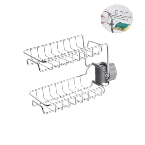 Sosoport Edelstahl Wasserhahn Organizer mit Doppeltem Ablagefach Rostfrei und Kratzfest Einstellbarer Schwammhalter für Küchenspüle Abnehmbar und Schonend für Rundrohre Multifunktionales Sosoport Edelstahl Wasserhahn Organizer mit Doppeltem Ablagefach Rostfrei und Kratzfest Einstellbarer Schwammhalter für Küchenspüle Abnehmbar und Schonend für Rundrohre Multifunktionales von Sosoport