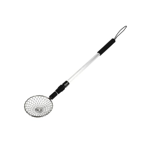 Sosoport Einstellbarer Eisangelschöpfer mit Teleskopstange Stahl Draht Skimmer mit Großmaschigem Kopf Rutschfestem Griff für Winterangeln Robustes Ice Fishing Accessory Effizientes Eis und von Sosoport
