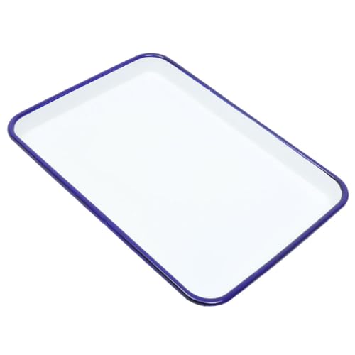 Sosoport Emaille Backform Rechteckige Servierform für Kuchen und Brot Multifunktionales Backblech Langlebiges Material Leicht zu Reinigen und Hitzebeständig von Sosoport