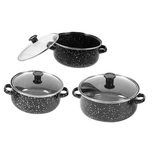 Sosoport Emaille Mini Kochtopf Teilig mit Doppelgriffen Kompakt und Hitzebeständig Multifunktional für Kleine Küchen und Einfache Handhabung als Suppentopf und Allzweck Kochgeschirr von Sosoport