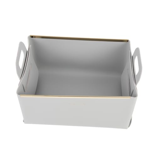 Sosoport Faltbare Graue Desktop Aufbewahrungsbox aus Kunstleder mit Praktischem Griff Kompakter Organizer für Büro Schule und Zuhause zur Ordentlichen Aufbewahrung Kleiner Gegenstände Sosoport Faltbare Graue Desktop Aufbewahrungsbox aus Kunstleder mit Praktischem Griff Kompakter Organizer für Büro Schule und Zuhause zur Ordentlichen Aufbewahrung Kleiner Gegenstände von Sosoport