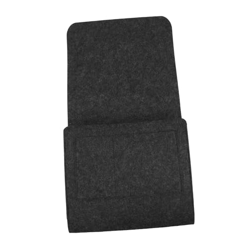 Sosoport Hängende Aufbewahrungstasche aus Filz für Nachttisch Tragbarer Organizer für Bett Sofa und Schreibtisch für Schlafzimmer und Wohnzimmer Tiefgrau mit Seitlichem Zugang von Sosoport