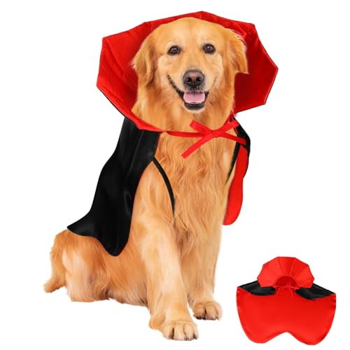 Sosoport Halloween Hundekostüm für Mittelgroße Hunde Schwarzer und Roter Vampir-umhang Einstellbares Pet Cape für Halloween Weihnachtsfeiern Festliches Haustierkostüm für Themenpartys Sosoport Halloween Hundekostüm für Mittelgroße Hunde Schwarzer und Roter Vampir-umhang Einstellbares Pet Cape für Halloween Weihnachtsfeiern Festliches Haustierkostüm für Themenpartys von Sosoport