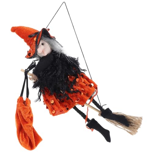 Sosoport Halloween-Party-Dekoration: Hängende Halloween-Hexe mit Süßigkeitentüte für Spukhaus- und Gruselparty-Requisiten und Gartendekoration von Sosoport