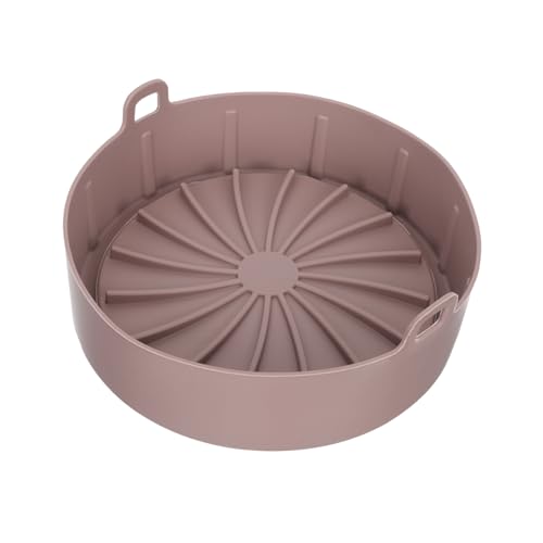 Sosoport Hitzebeständiger Silikon Topf für Heißluftfritteuse Klein Flexibel und Antihaftbeschichtet Gleichmäßige Wärmeleitung Multifunktionaler Back und Grillbehälter für Gesundes Kochen von Sosoport