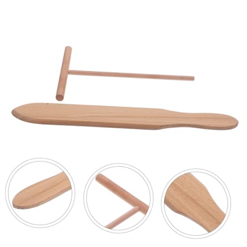 Sosoport Holz Pfannkuchen Crepe Spreader und Spatel aus Sicherem Buchenholz Glatte Oberfläche Leicht zu Reinigen Pancake Maker Werkzeug für Zuhause und Restaurant von Sosoport