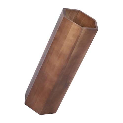 Sosoport Holz Schirmständer für Eingangsbereich Freistehend Langlebig Sechseckiges Design in Walnuss Dunkel Vielseitig für Lange Regenschirme Klappschirme Gehstöcke und Spazierstöcke von Sosoport