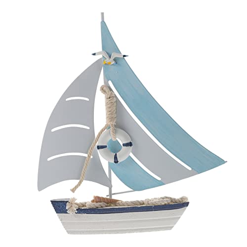 Sosoport Holz Segelschiff Ornament Mediterrane Nautische Deko Miniatur Segelboot Modell Leichtes Tischdekor für Wohnzimmer Büro Party Geschenkidee für Segler und Küstenliebhaber von Sosoport