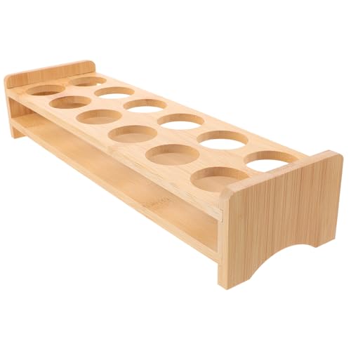 Sosoport Holz Shot Glass Halter Fach Gerader Becherständer aus Serviertablett für Schnapsgläser und Weingläser Praktischer Weinhalter für Bar Party und Zuhause von Sosoport