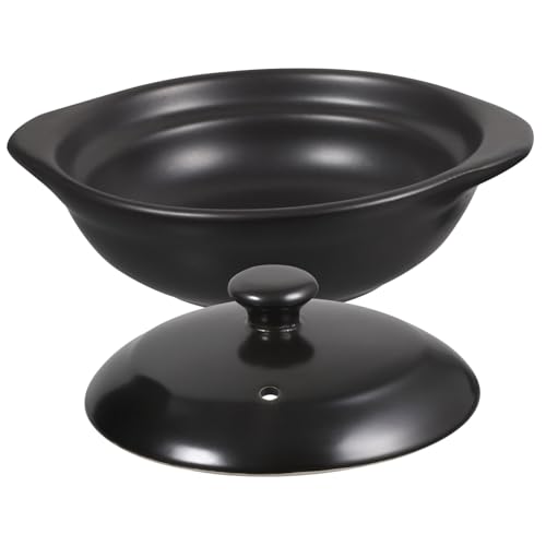 Sosoport Keramik Casserole Topf mit Deckel Hitzebeständiger Haushalts Schmortopf für Langsames Garen Gleichmäßige Wärmeleitung zum Kochen von Suppe Reis und Schmorgerichten von Sosoport