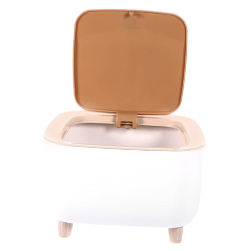 Sosoport Kleiner Tischmülleimer mit Deckel Kompakt Platzsparend für Büro Küche Bad Schlafzimmer Vielseitiger Desktop Abfalleimer mit Großer Öffnung Praktisch und Dekorativ von Sosoport