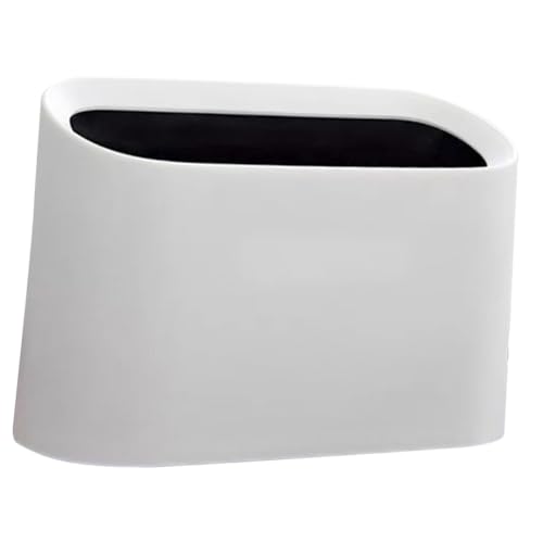 Sosoport Kompakter Multifunktionaler Tischmülleimer für Büro und Schlafzimmer Schlankes Design mit Großer Öffnung Platzsparend Stabiler Kleiner Desktop abfalleimer in Weiß von Sosoport