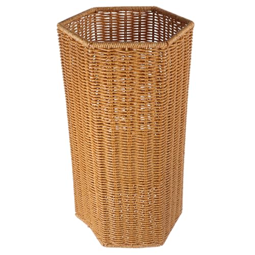 Sosoport Kunststoff Regenschirmständer mit Künstlichem Rattan Design Indoor Aufbewahrung für Falt und Langschirme Dekorativer Schirmhalter für Eingangsbereich Wasserfester Stabiler von Sosoport