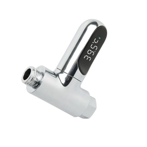 Sosoport LED Wassertemperaturmesser mit LED Anzeige für Wasserduschthermometer Drehbar Batteriefrei Installieren Sichere Materialien von Sosoport