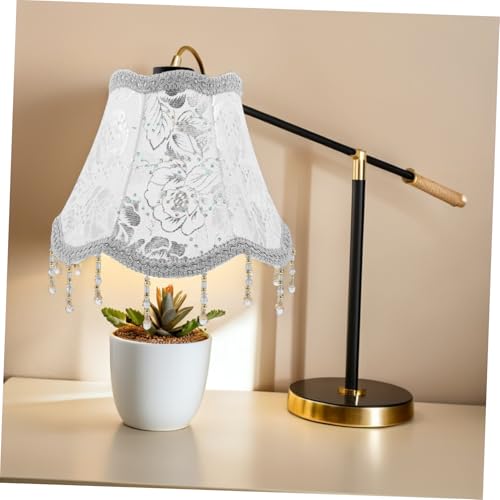 Sosoport Lampenschirm Aus Stoff Mit Blumenmuster Lampenabdeckung Im Vintage Stil Mit Blumenmuster Und Quaste Retro Wandlampe Kronleuchter Hängelampe Lampenschirm Für Schlafzimmer von Sosoport
