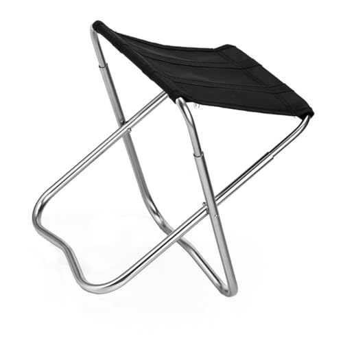 Sosoport Leichter Stabiler Outdoor Klappstuhl aus Aluminiumlegierung Kompakt Robust für Camping Angeln Garten und Freizeit Geeignet für Große Personen und Tragbar Schwarz von Sosoport