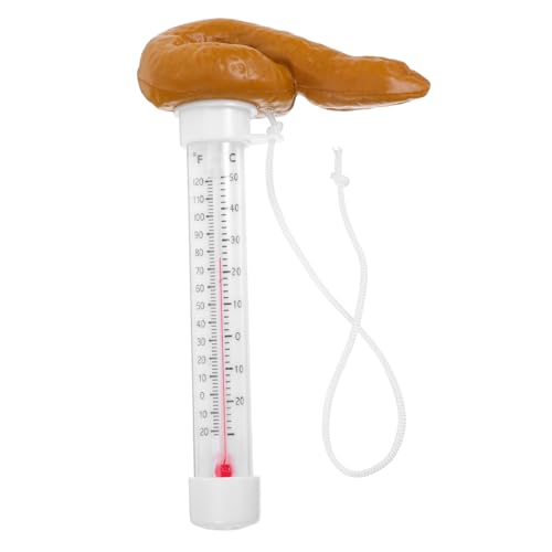 Sosoport Lustiges Schwimmendes Poolthermometer Poop-design Wetterfestes Wasserthermometer für Schwimmbäder Spa und Teiche Einfach Ablesbar Langlebiges Kunststoff-material von Sosoport