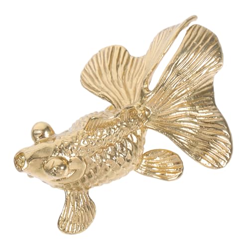 Sosoport Massiver Messing Goldfisch Möbelknopf Künstlerischer Schubladengriff Installieren Glatt Polierte Oberfläche Geeignet für Kommoden Schränke und Kleiderschränke von Sosoport