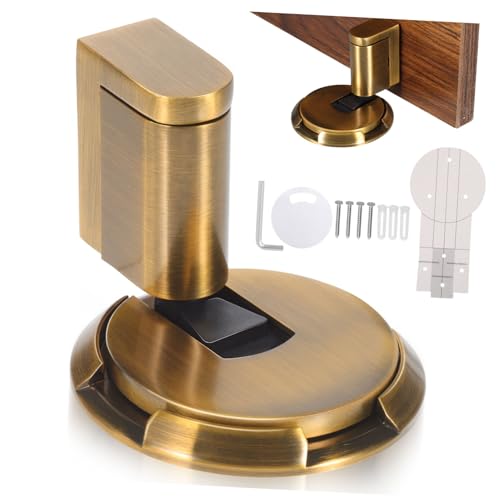 Sosoport Mechanischer Türstopper Boden Windfest Schwerer Türhalter Außen Türstopper Ohne Bohren Selbstklebend Schutz vor Zuschlagen für Haustür und Gartentor von Sosoport
