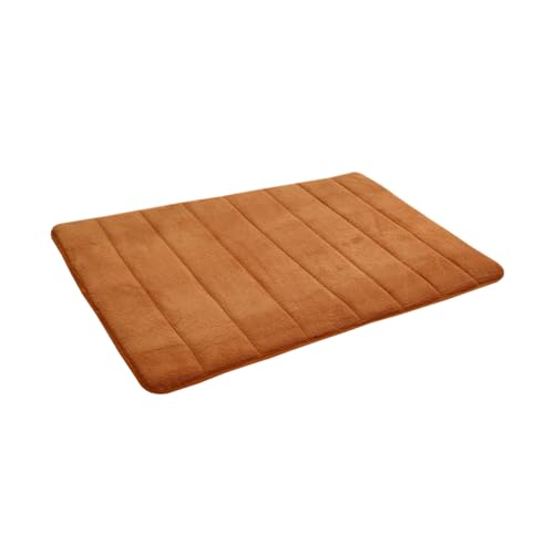 Sosoport Memoryschaum Badematte Rutschfester Waschbarer Badezimmerteppich mit Flauschigem Fleece Extra Saugfähig Modernes Khakifarbenes Design Geeignet als Tür und Badvorleger von Sosoport