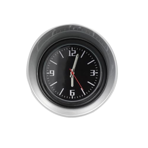 Sosoport Mini Auto Armaturenbrett Uhr mit Klarem Zifferblatt Selbstklebend Robust und Präzise Stilvolles Silbernes Design Geeignet für Auto Innenraum Büro und Zuhause Einfach Anzubringen von Sosoport