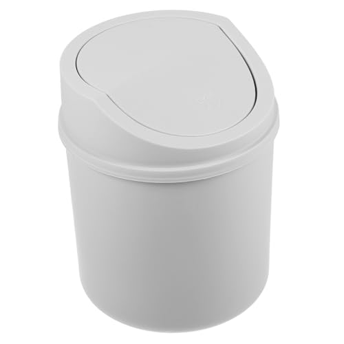 Sosoport Mini Desktop Mülleimer mit Deckel Geruchsdicht Kompakter Abfalleimer für Büro Wohnzimmer Küche Kleiner Tischmülleimer Praktisch und Einfach zu Reinigen von Sosoport