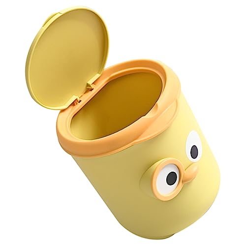 Sosoport Mini Mülleimer mit Deckel Niedlicher Schreibtisch Müllbehälter aus Material Clamshell Design für Büro Schlafzimmer und Wohnzimmer Abfallbehälter von Sosoport